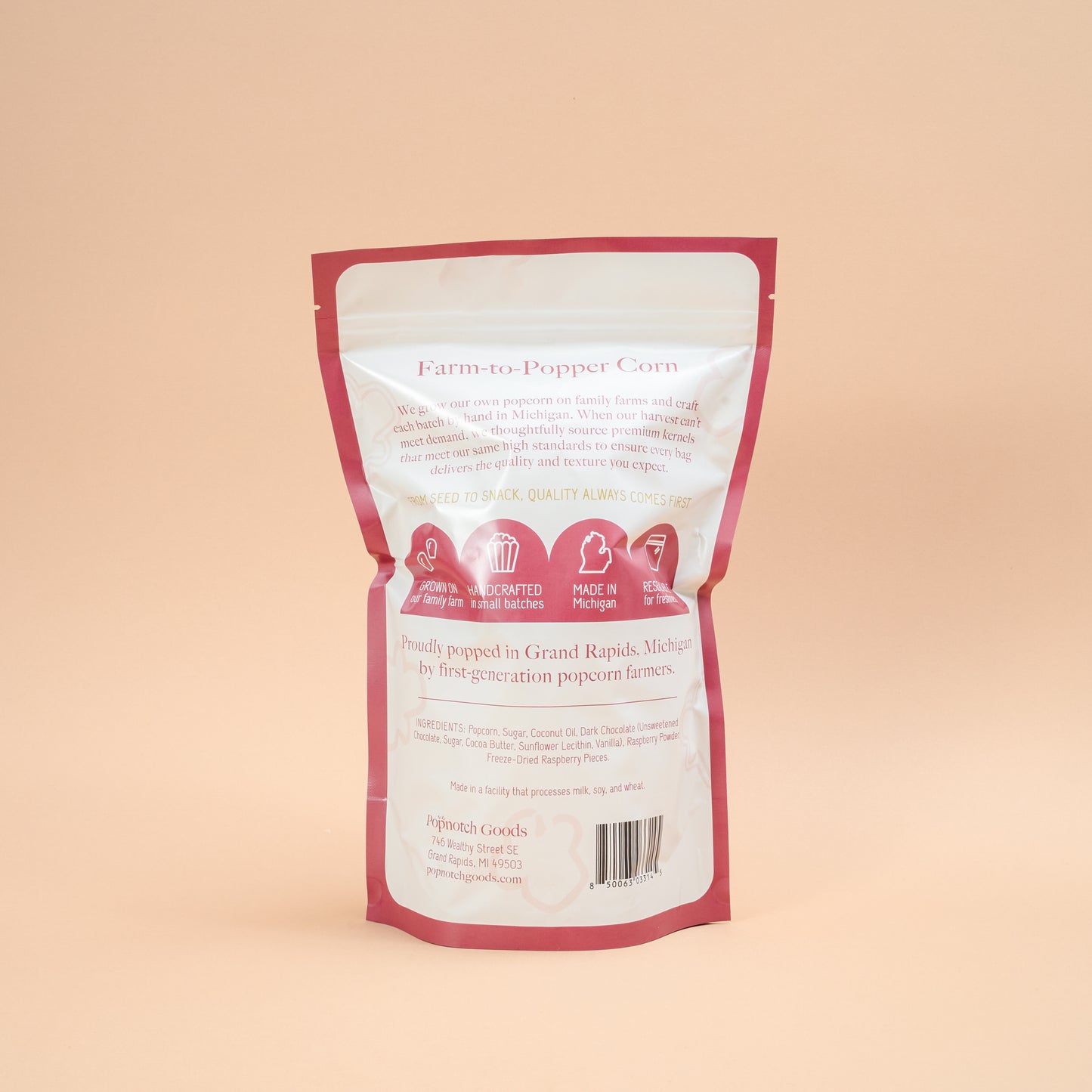 Raspberry Chocolate Gourmet Popcorn | Popnotch Goods