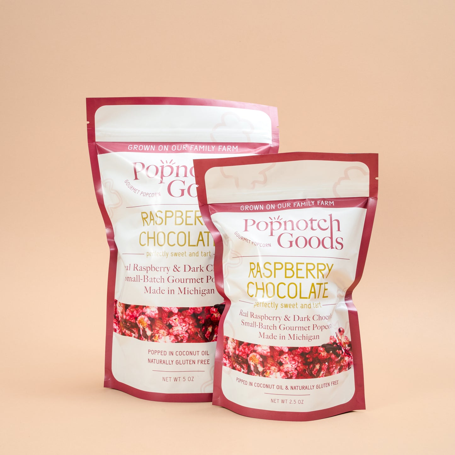 Raspberry Chocolate Gourmet Popcorn | Popnotch Goods