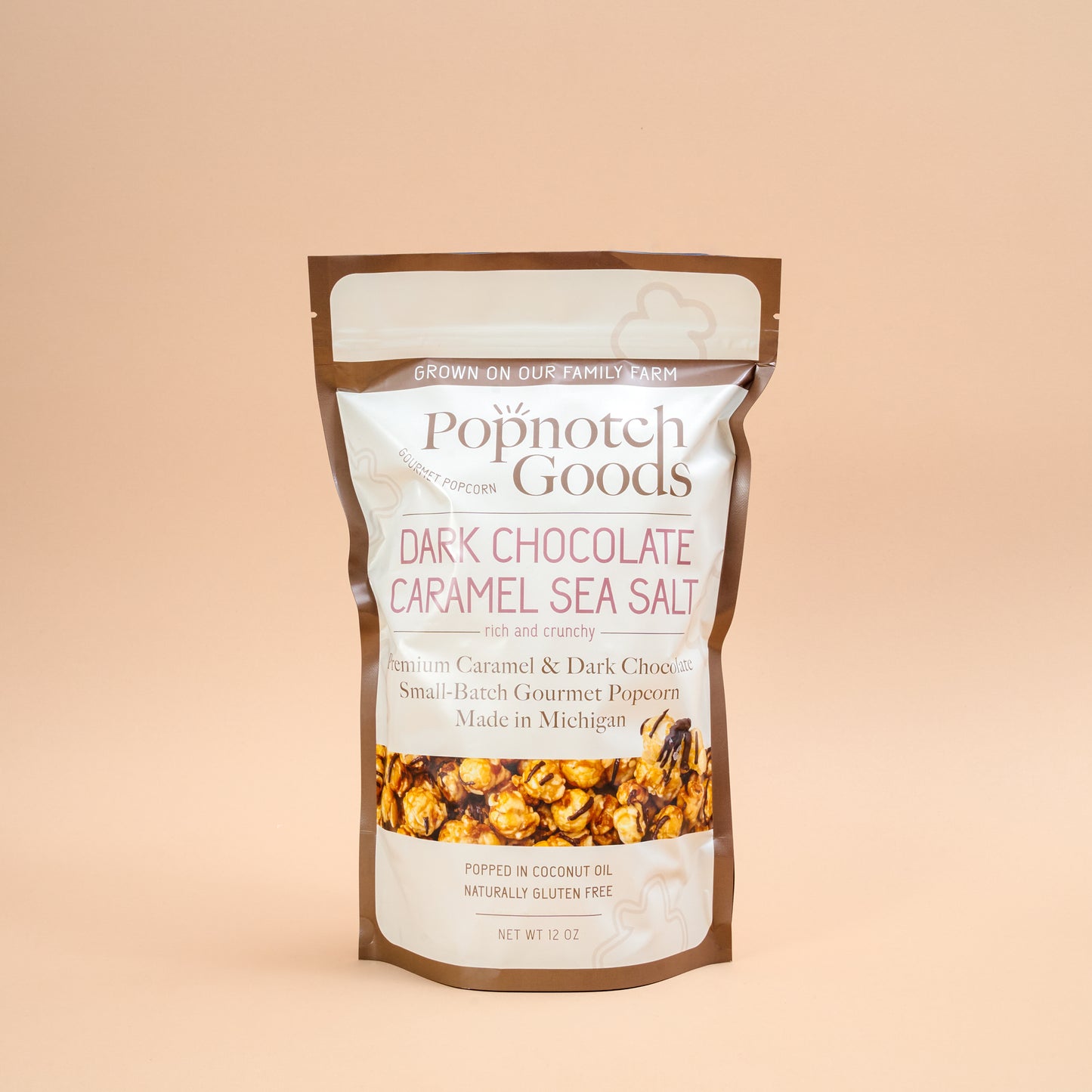 Dark Chocolate Caramel Sea Salt Gourmet Popcorn | Popnotch Goods
