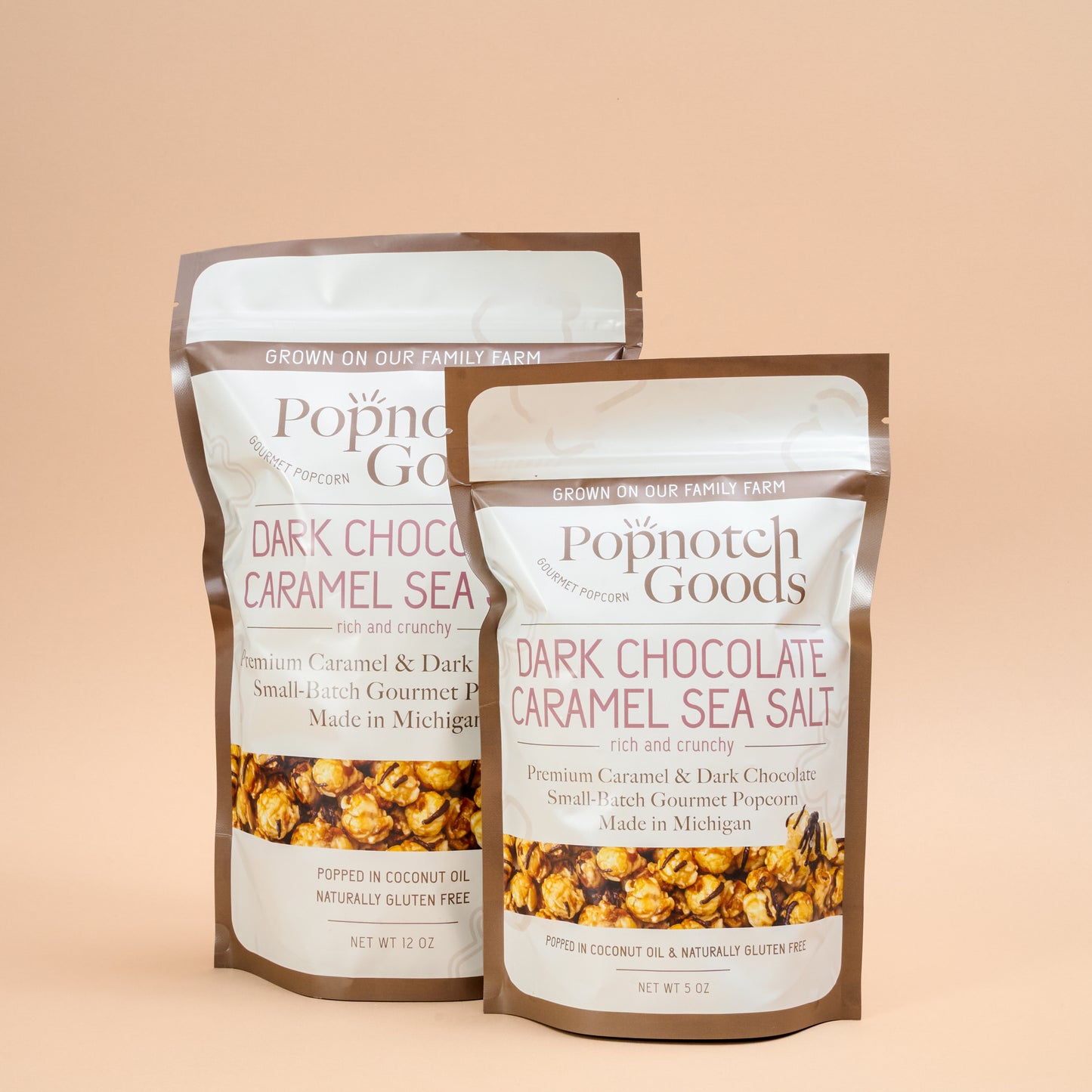 Dark Chocolate Caramel Sea Salt Gourmet Popcorn | Popnotch Goods