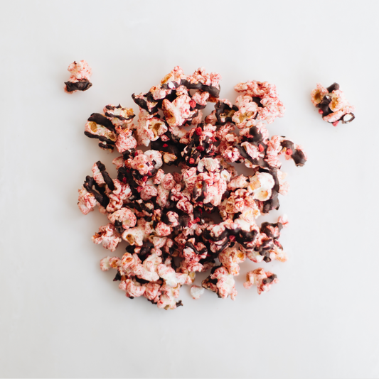 A truly gourmet popcorn. This raspberry chocolate popcorn is hand created with the freshest and highest quality ingredients to deliver an authentic Raspberry Chocolate popcorn. Order online now or stop in to get this delectable treat. 